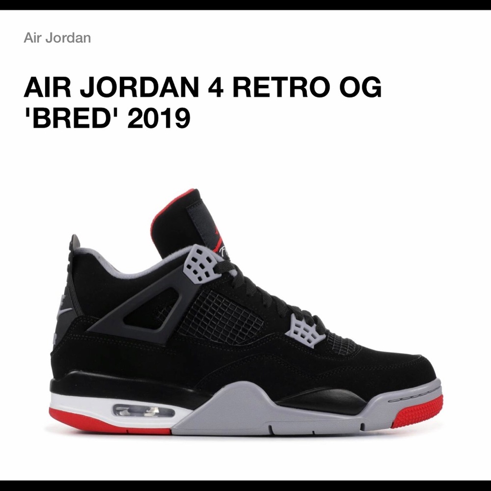 Jordan retro 4 OG bread Size 6y big kids